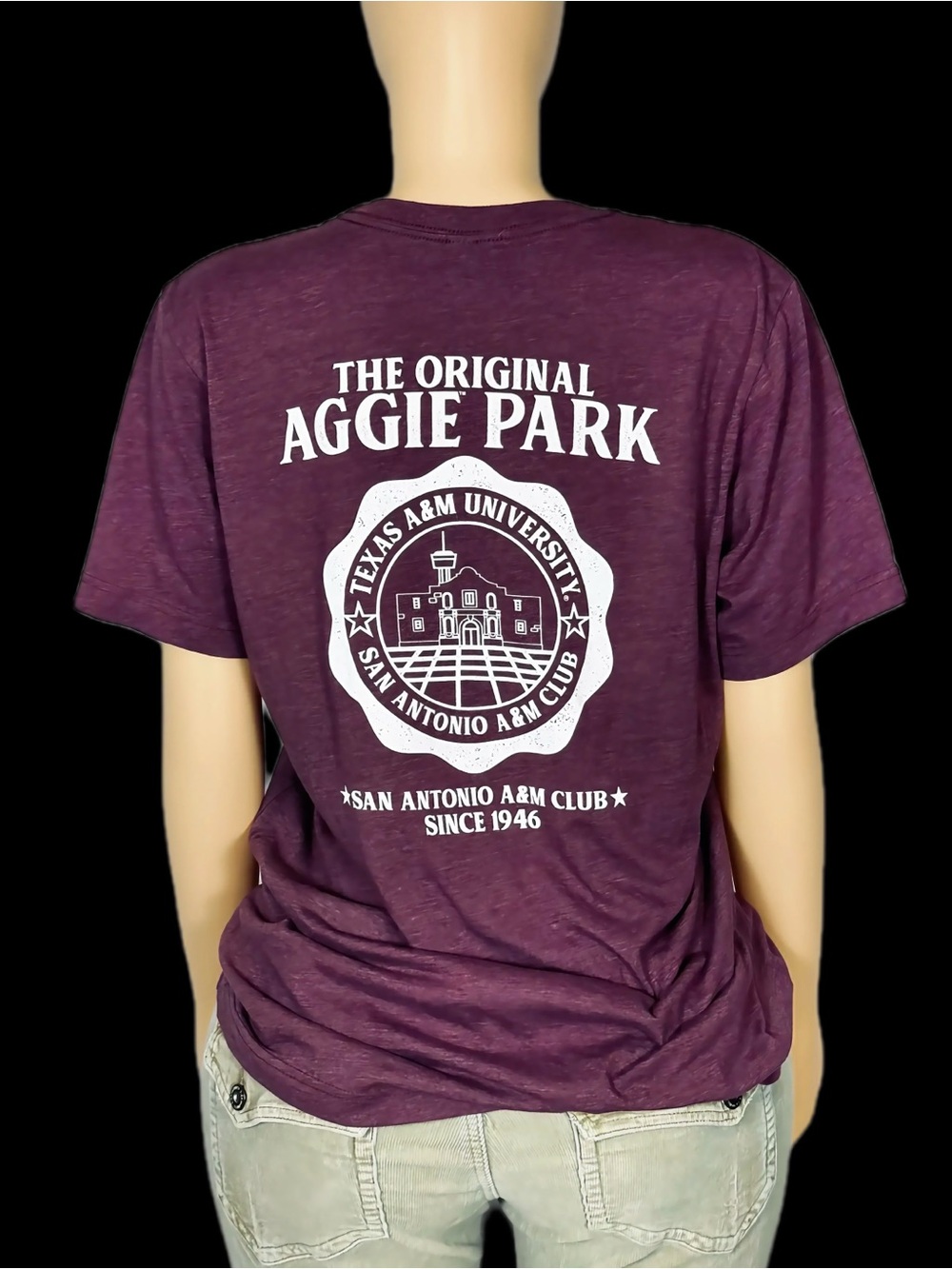 Bella Canvas Maroon Short-Sleeve Aggie Park Tee